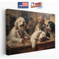 Dogs at Pub Canvas - Vintage Bar Art | Funny Dog Print Ready to Hang
