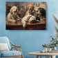 Dogs at Pub Canvas - Vintage Bar Art | Funny Dog Print Ready to Hang