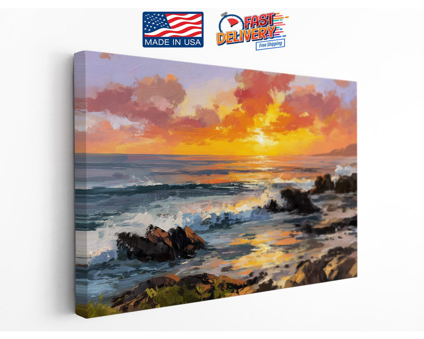 Ocean Waves Canvas Art – Coastal Wall Decor | Framed Or Rolled Seascape Print