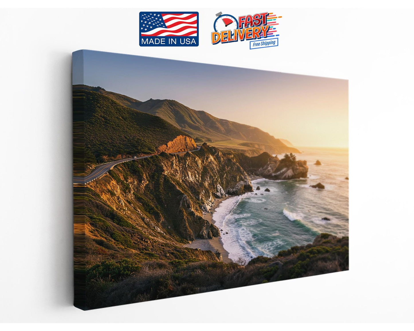 Big Sur Sunset Canvas | California Coast Art - Coastal Landscape Print, Ready to Hang