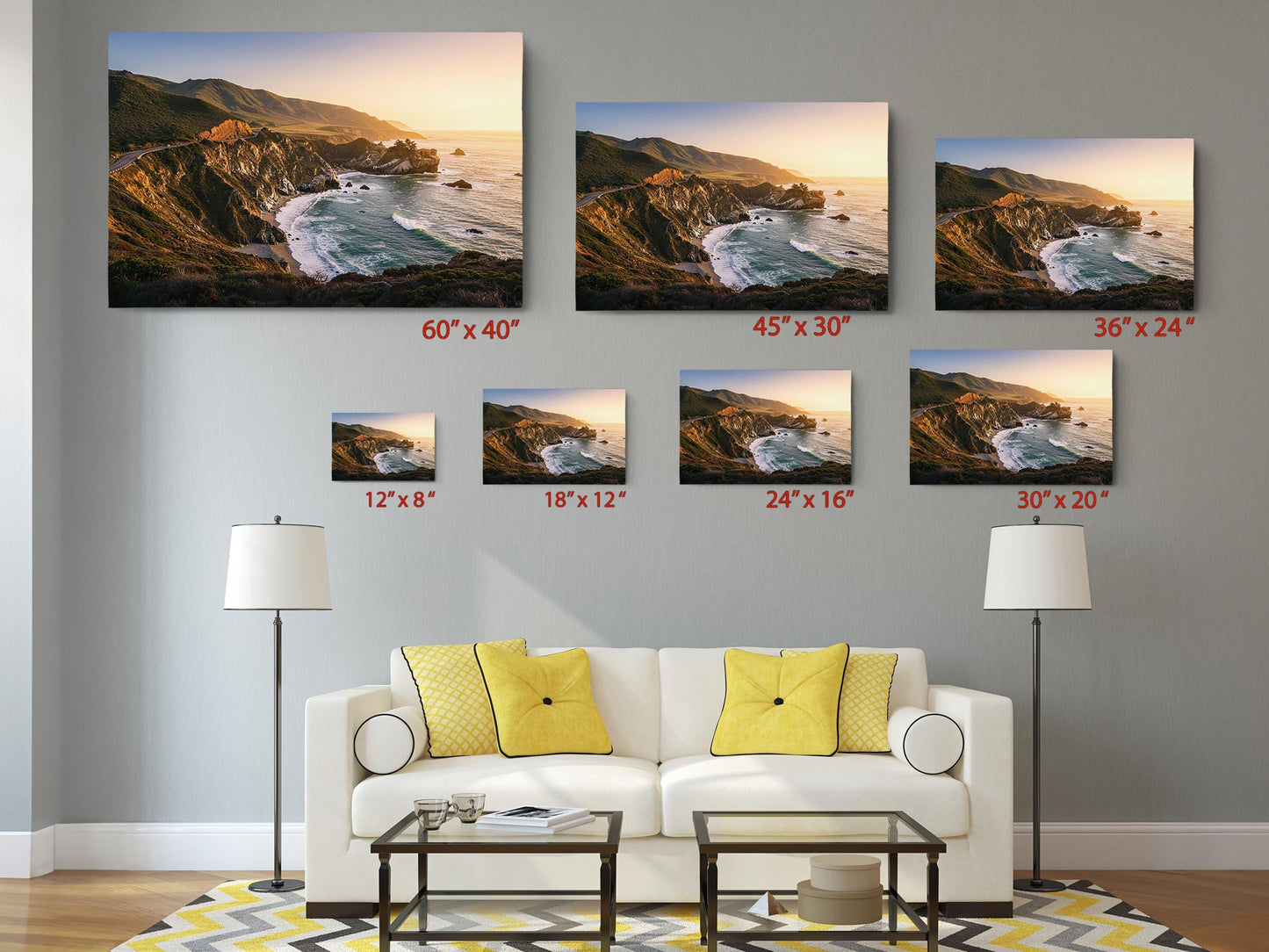 Big Sur Sunset Canvas | California Coast Art - Coastal Landscape Print, Ready to Hang