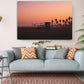 Lifeguard Tower Canvas Print – Sunset Coastal Wall Art with Wood Frame