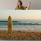 Surfboard Beach Canvas | Coastal Wall Art - Golden Sand Print on Wood Frame