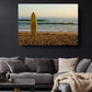 Surfboard Beach Canvas | Coastal Wall Art - Golden Sand Print on Wood Frame