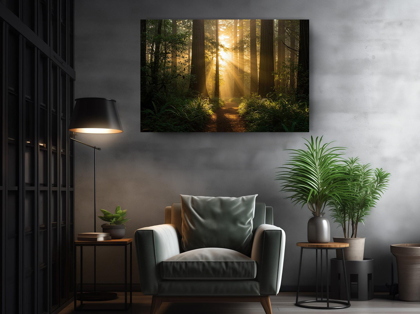 Forest Trail Canvas Print – Rustic Woodland Wall Art | Sunrise Nature Print