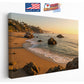 Sunset Beach Canvas Print - Coastal Wall Art | Rolled or Framed Canvas Artwork