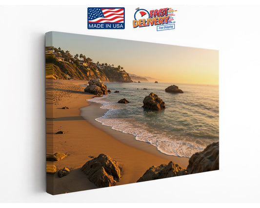 Sunset Beach Canvas Print - Coastal Wall Art | Rolled or Framed Canvas Artwork