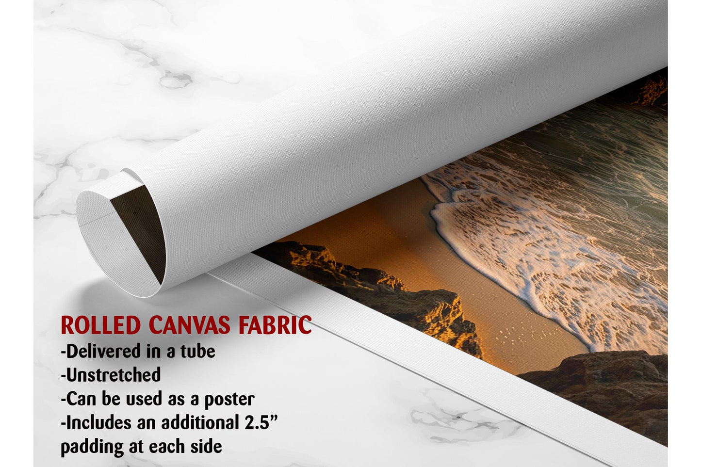 Sunset Beach Canvas Print - Coastal Wall Art | Rolled or Framed Canvas Artwork