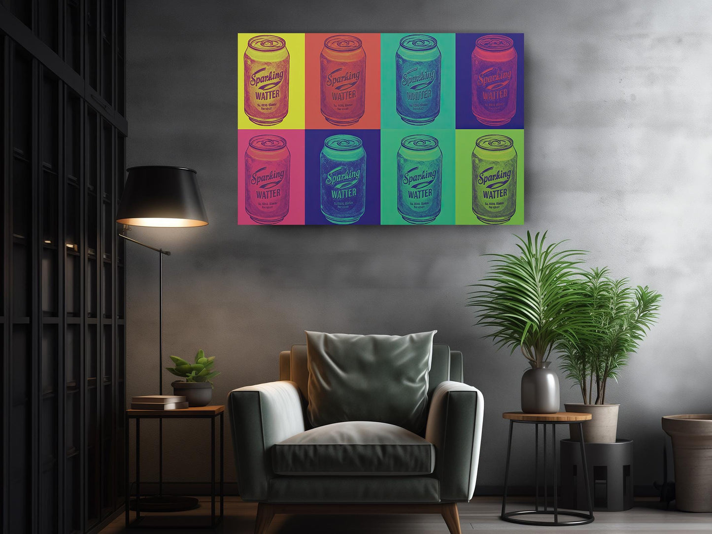 Pop Art Canvas Print – Retro Sparkling Water Wall Decor for Kitchen