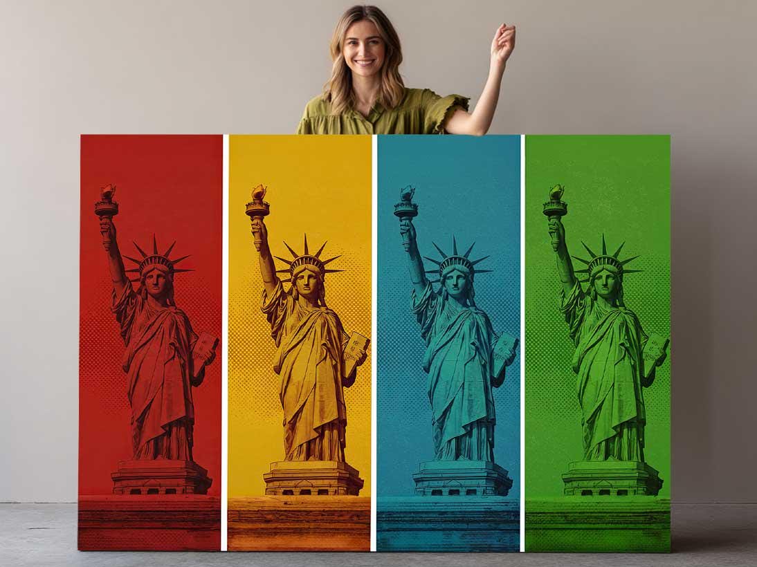 Pop Art Canvas - NYC Statue of Liberty Colorful Wall Art | Ready to Hang