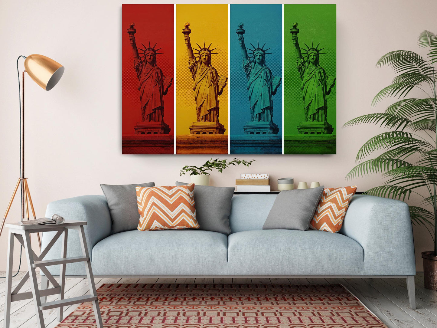 Pop Art Canvas - NYC Statue of Liberty Colorful Wall Art | Ready to Hang