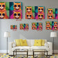 Pop Art Cat Canvas - Colorful Tabby Cat Wall Art | Ready to Hang Canvas Print