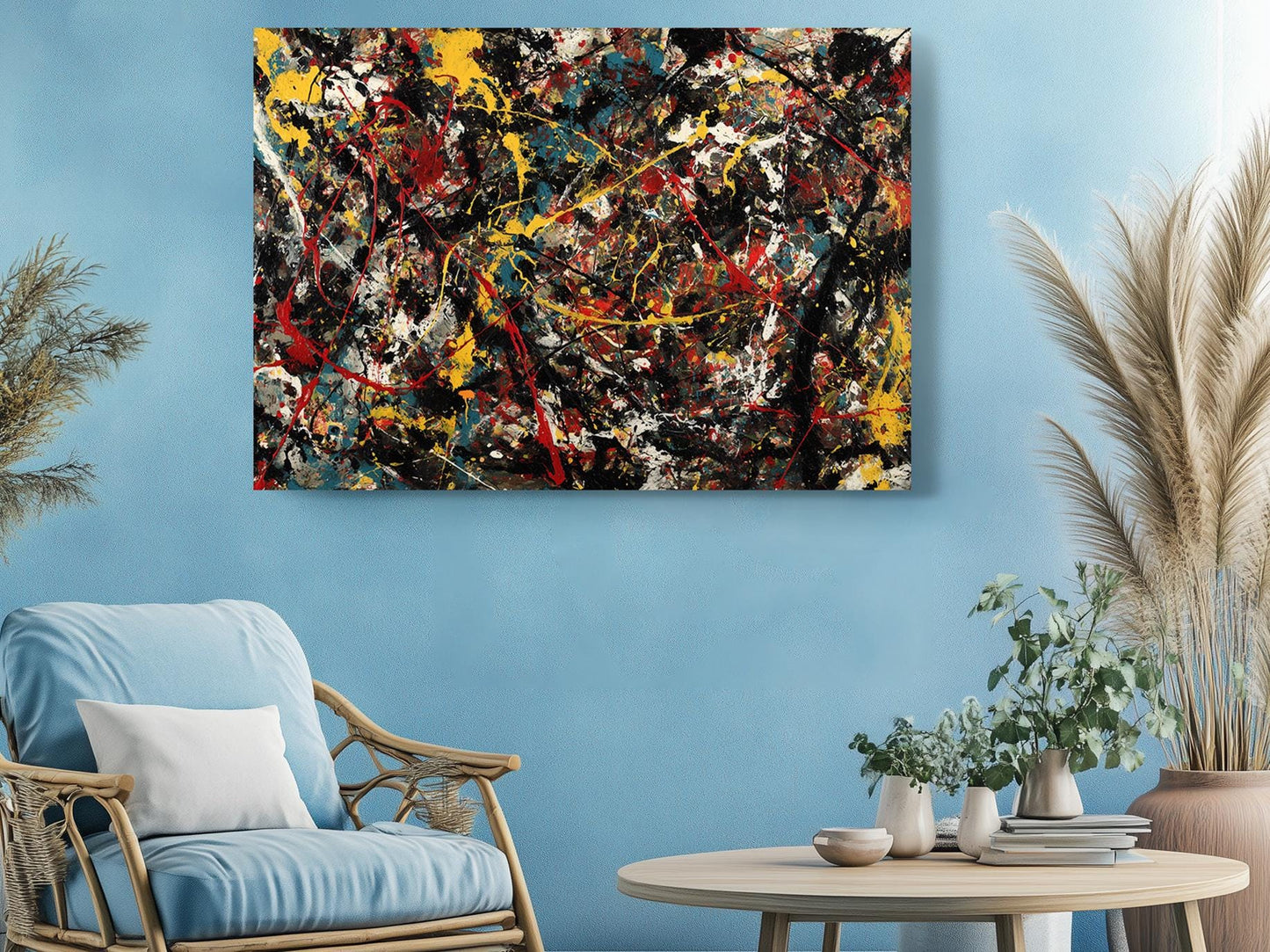 Abstract Canvas Art | Red Yellow Black Art on Fade Resistant Museum Quality Canvas