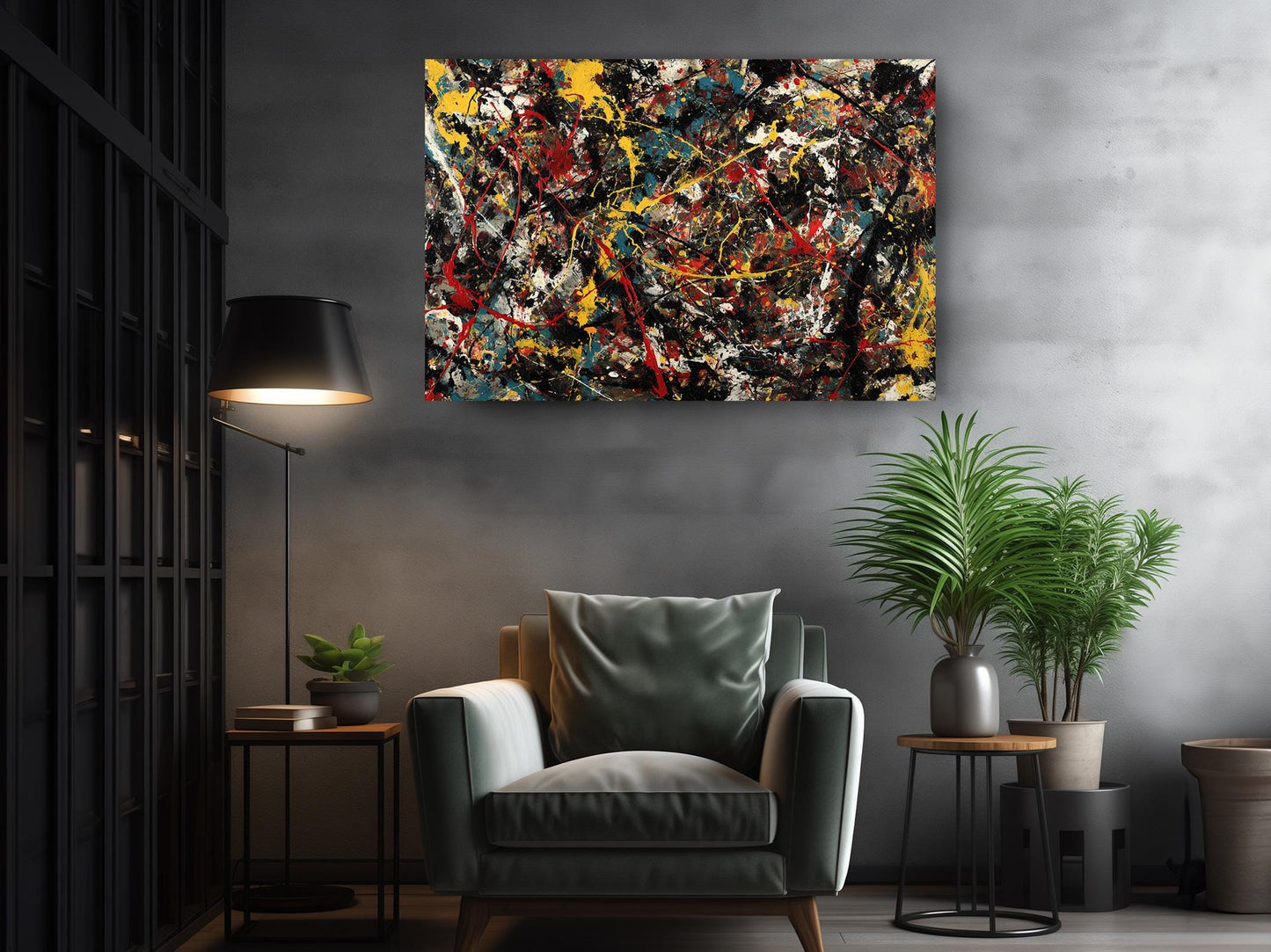 Abstract Canvas Art | Red Yellow Black Art on Fade Resistant Museum Quality Canvas