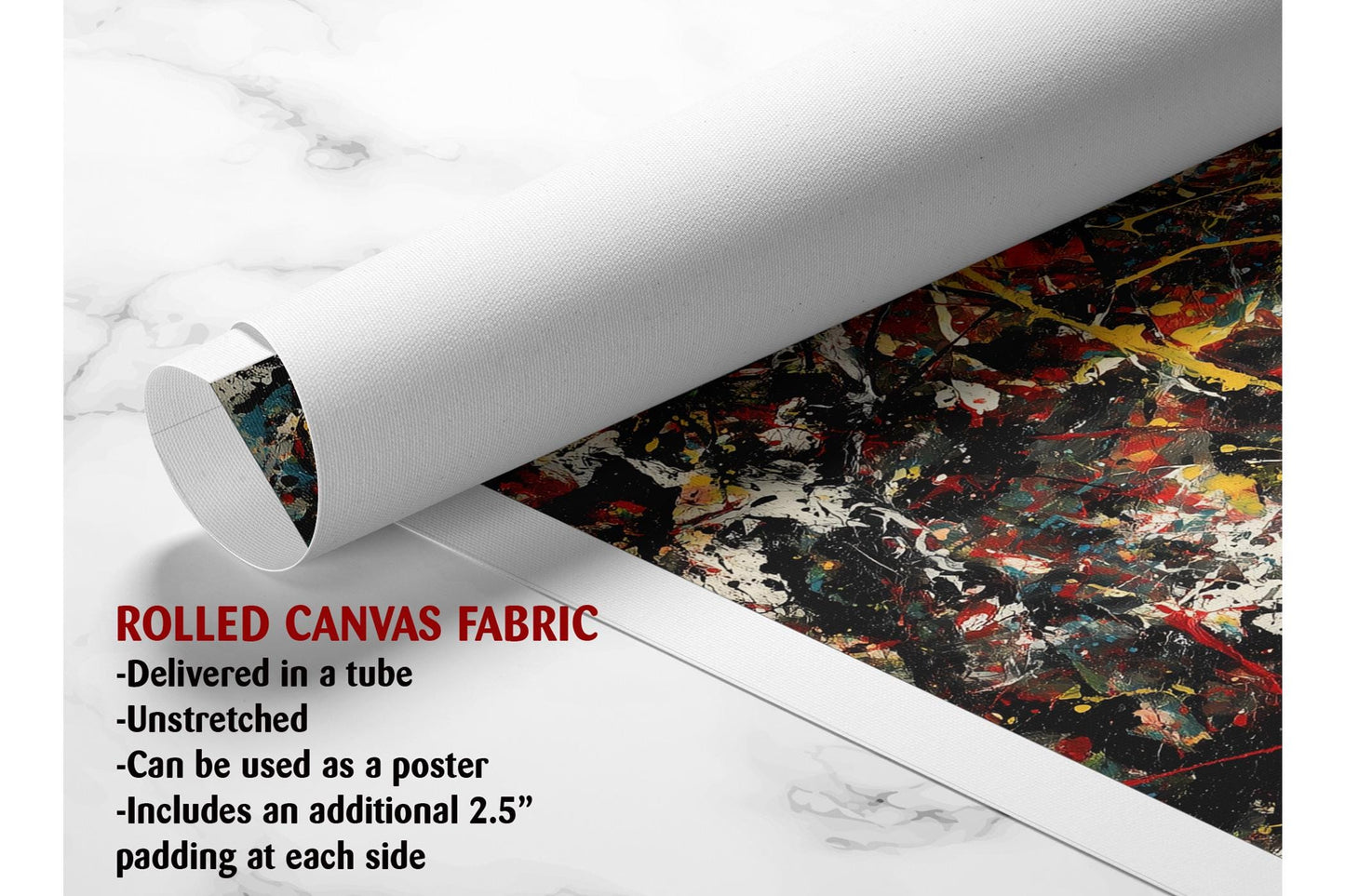 Abstract Canvas Art | Red Yellow Black Art on Fade Resistant Museum Quality Canvas