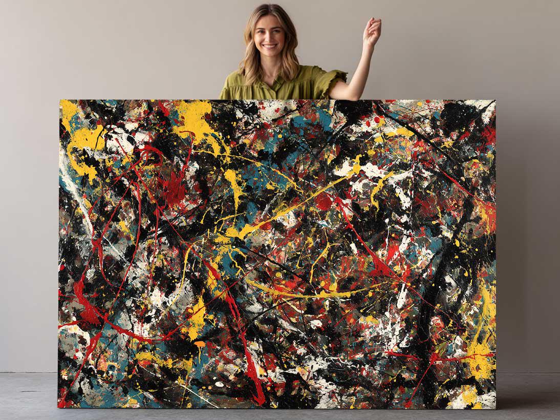 Abstract Canvas Art | Red Yellow Black Art on Fade Resistant Museum Quality Canvas