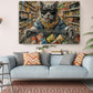 Cat Canvas Art - Funny Grocery Shopper Print | Colorful Kitchen Wall Decor