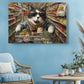 Funny Cat Canvas Art - Colorful Supermarket Cat Painting on Artist-Grade Canvas