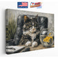Funny Cat Canvas - Ready to Hang Wall Art | Humorous Cat Decor Print