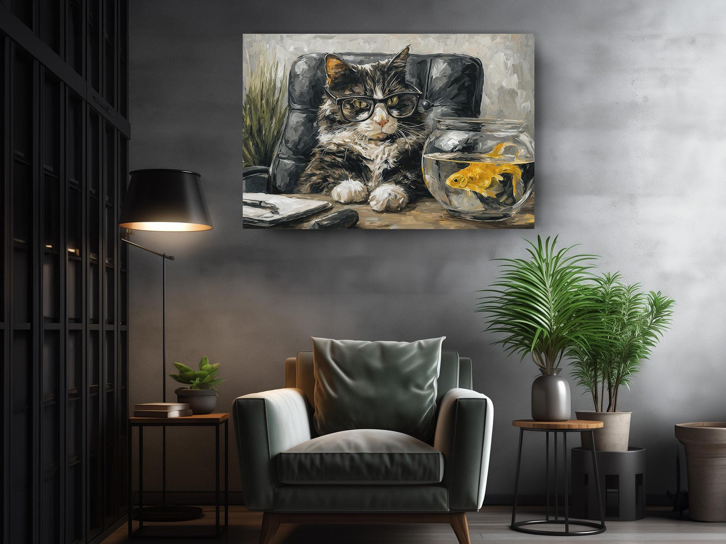 Funny Cat Canvas - Ready to Hang Wall Art | Humorous Cat Decor Print