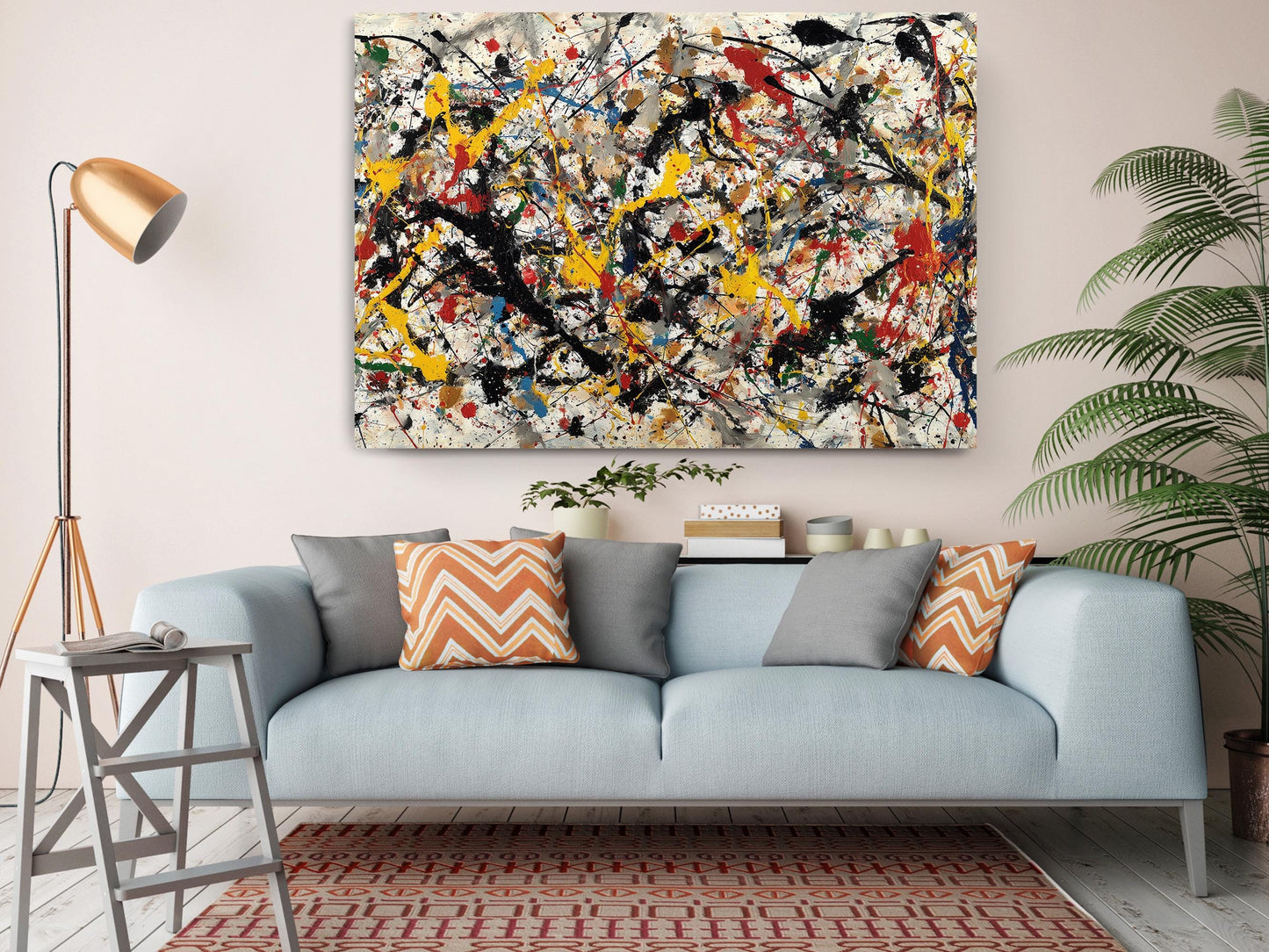 Abstract Expressionist Canvas | Pollock Style Modern Wall Art - Museum Quality Print