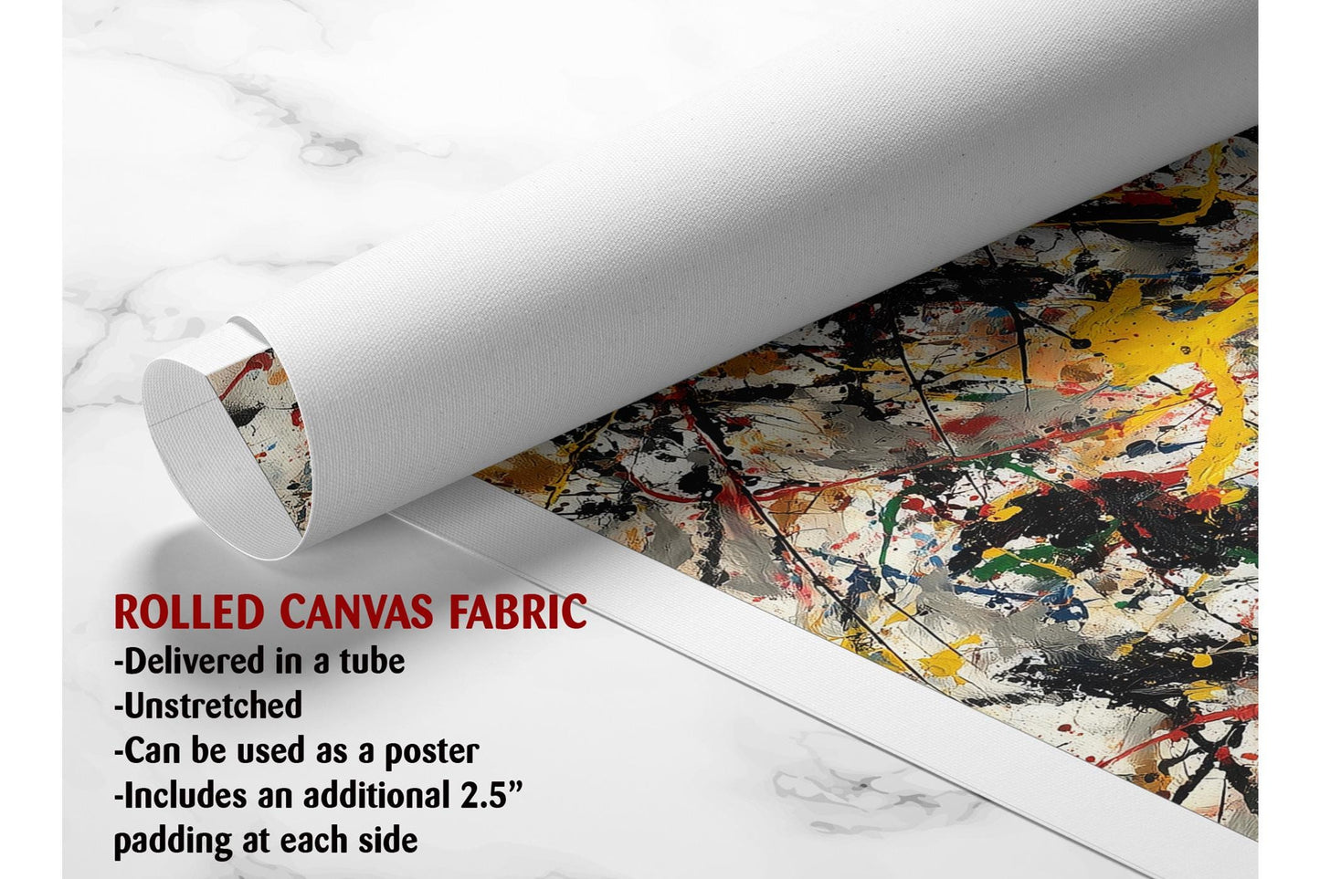 Abstract Expressionist Canvas | Pollock Style Modern Wall Art - Museum Quality Print