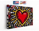 Pop Graffiti Canvas - Radiant Heart Art Print | Modern Home Decor, Ready to Hang