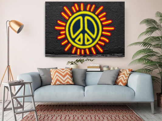 Peace Sign Canvas Print – Urban Wall Decor Graffiti Art Ready to Hang
