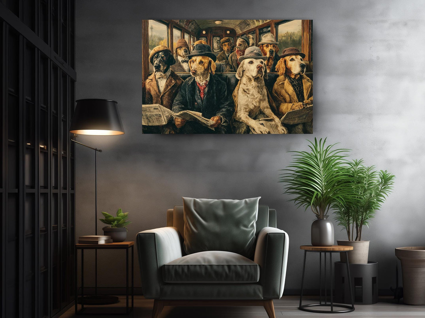 Dog Canvas Wall Art – Vintage Dog Print on Museum Quality Canvas, Framed or Rolled