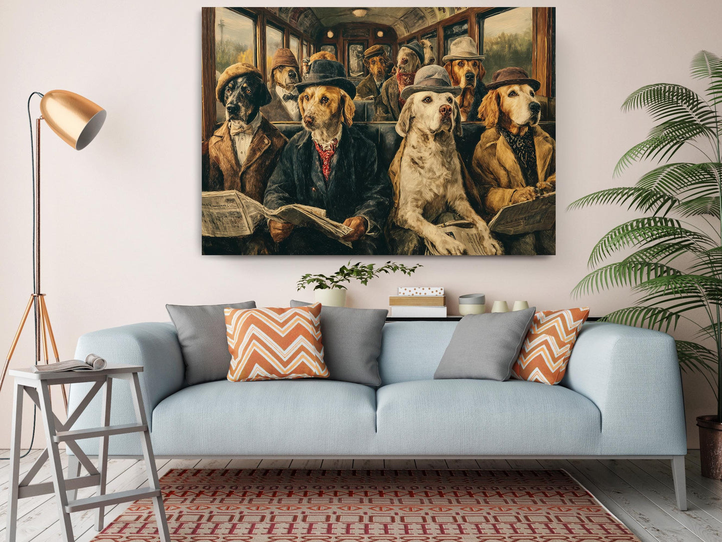 Dog Canvas Wall Art – Vintage Dog Print on Museum Quality Canvas, Framed or Rolled