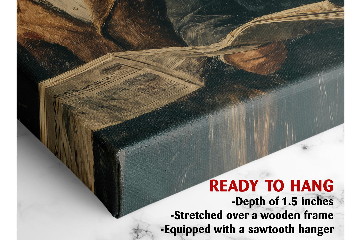 Dog Canvas Wall Art – Vintage Dog Print on Museum Quality Canvas, Framed or Rolled