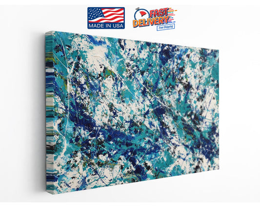 Blue Abstract Canvas Art – Modern Wall Prints | Framed or Rolled Canvas Decor