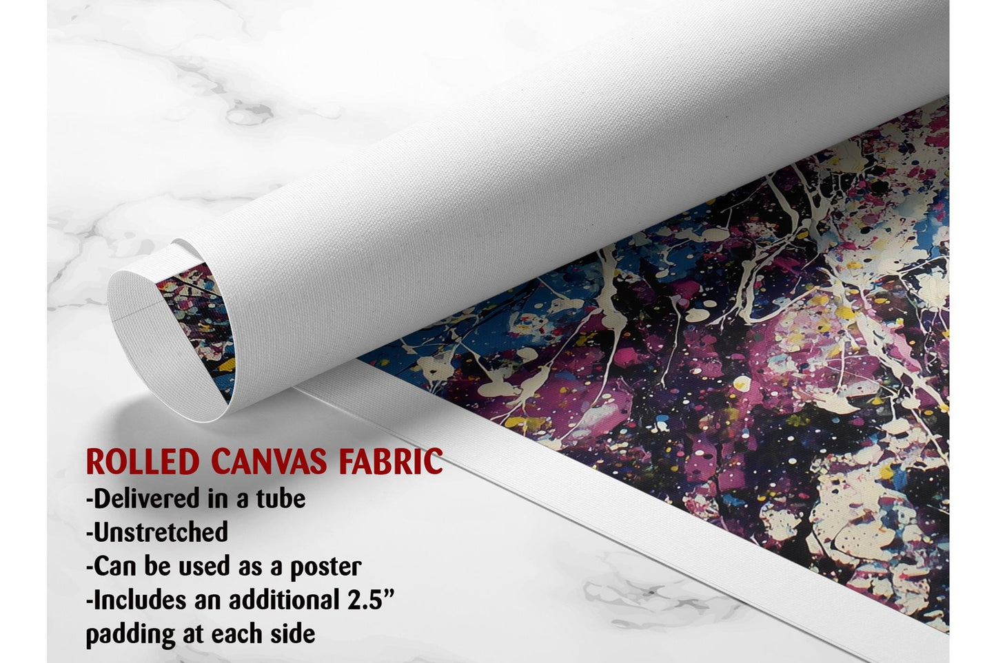 Abstract Canvas Wall Art – Cosmic Pollock Style Splatter Painting, Framed Print