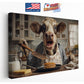 Cow Kitchen Wall Art – Funny Pancake Wall Print | Framed or Rolled Canvas
