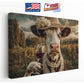 Cow Canvas Wall Art – Funny Farmhouse Animal Print | Ready to Hang Canvas