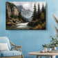 Rocky Mountain Canvas Art - Dramatic Cliff & Forest Landscape Wall Decor Print