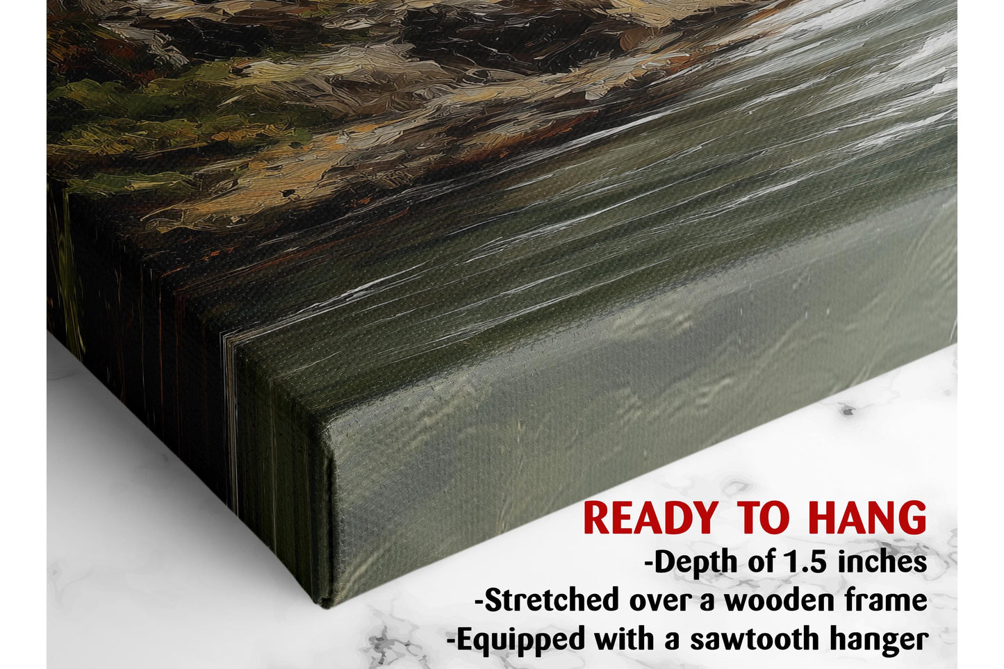 Rocky Mountain Canvas Art - Dramatic Cliff & Forest Landscape Wall Decor Print