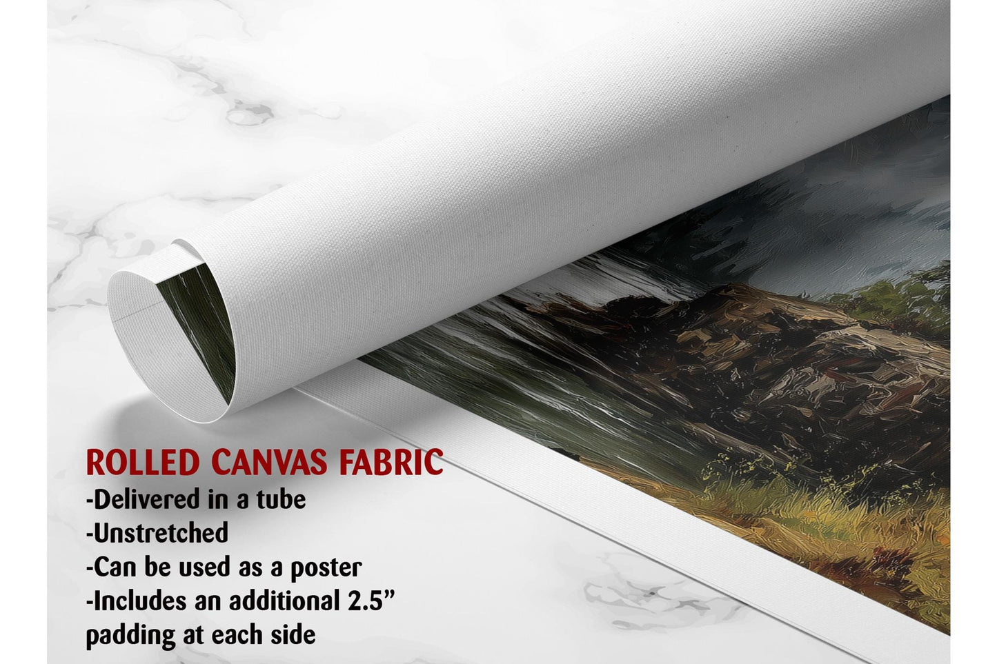 Rocky Mountain Canvas Art - Dramatic Cliff & Forest Landscape Wall Decor Print