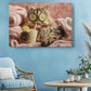 Funny Spa Cat Art - Humorous Animal Canvas Print | Framed or Rolled Wall Decor