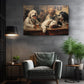 Dogs at Pub Canvas - Vintage Bar Art | Funny Dog Print Ready to Hang