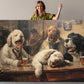 Dogs at Pub Canvas - Vintage Bar Art | Funny Dog Print Ready to Hang