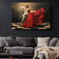 Canvas Art Print – Elegant Lady and White Horse in Red Dress | Museum Quality