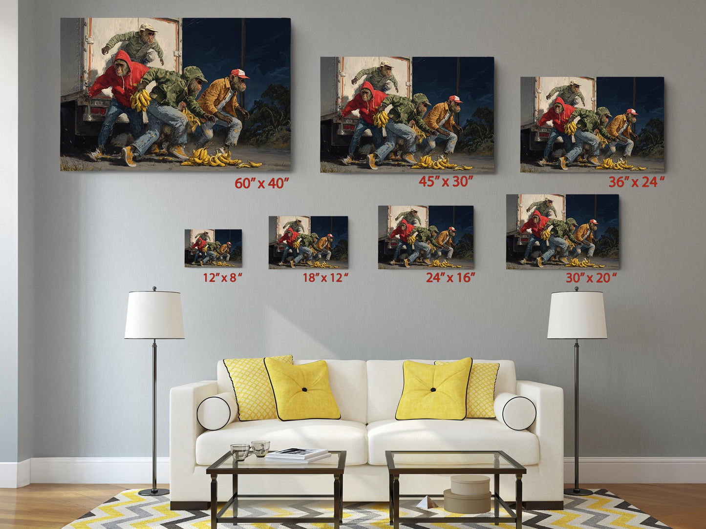 Funny Animal Canvas - Monkey Art Print | Street Scene Canvas Wall Art