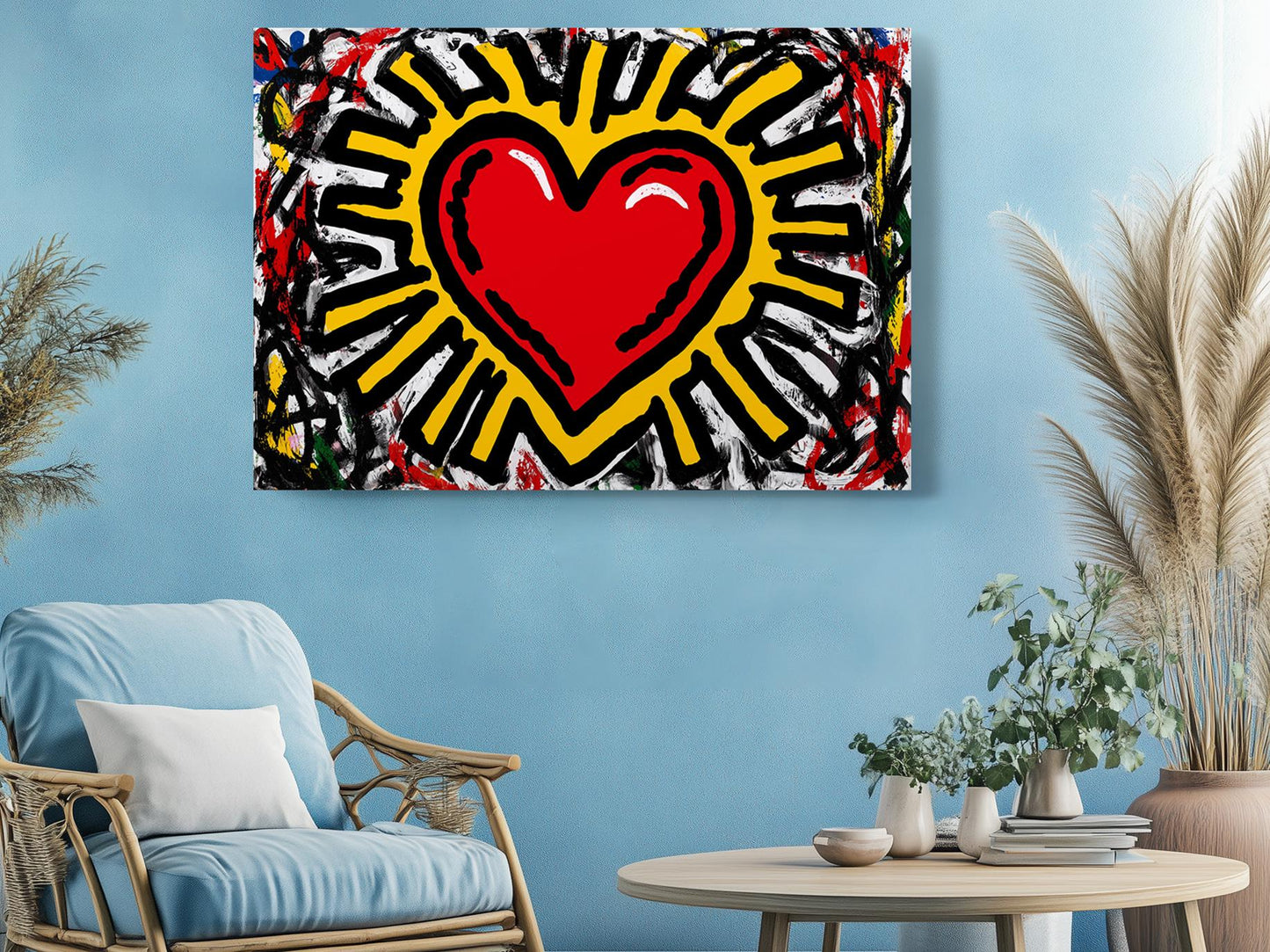 Pop Graffiti Canvas - Radiant Heart Art Print | Modern Home Decor, Ready to Hang