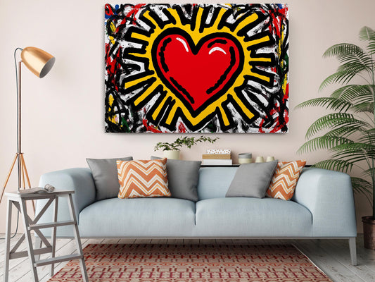 Pop Graffiti Canvas - Radiant Heart Art Print | Modern Home Decor, Ready to Hang