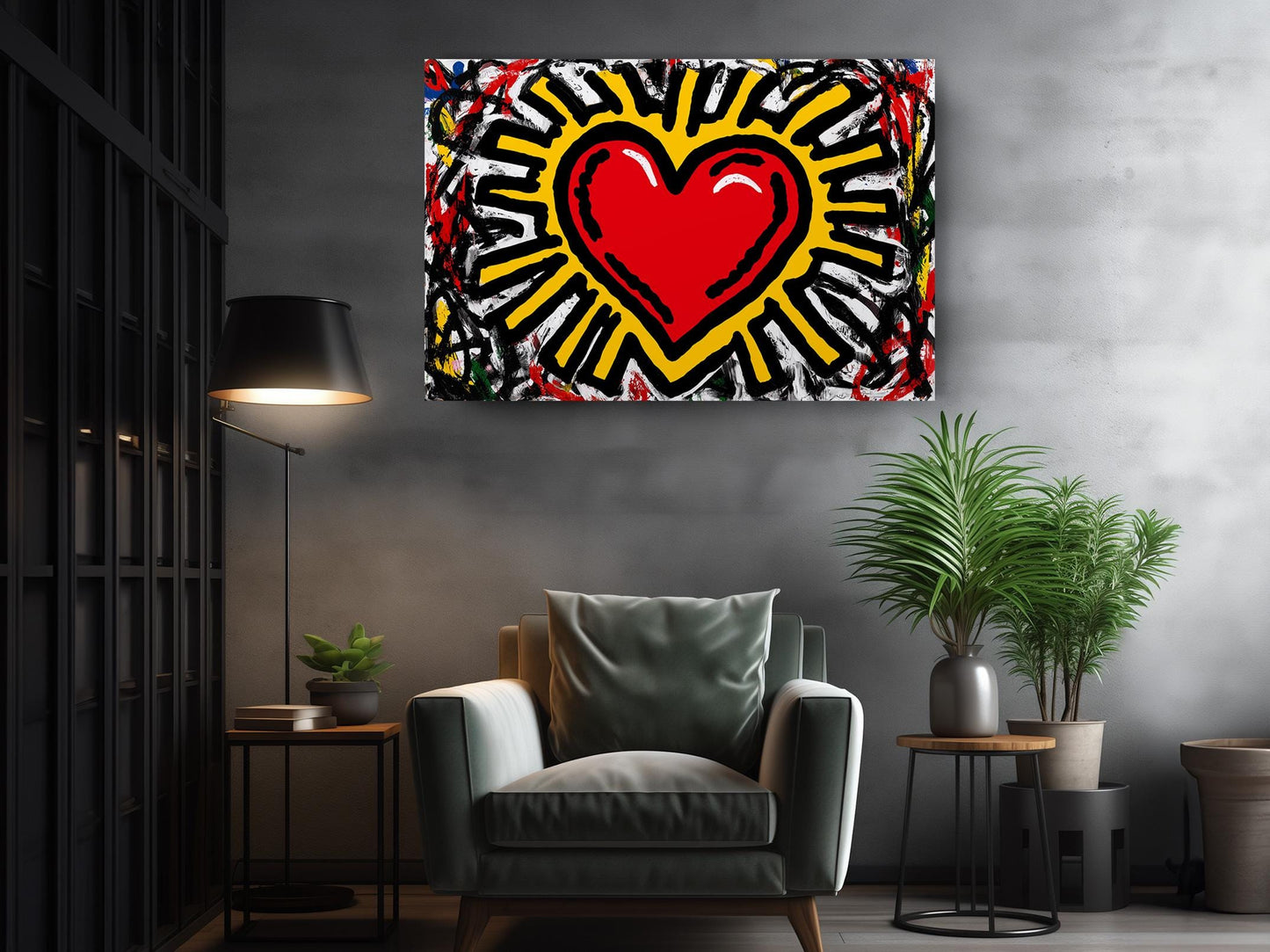 Pop Graffiti Canvas - Radiant Heart Art Print | Modern Home Decor, Ready to Hang