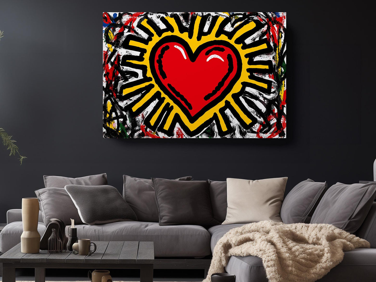Pop Graffiti Canvas - Radiant Heart Art Print | Modern Home Decor, Ready to Hang