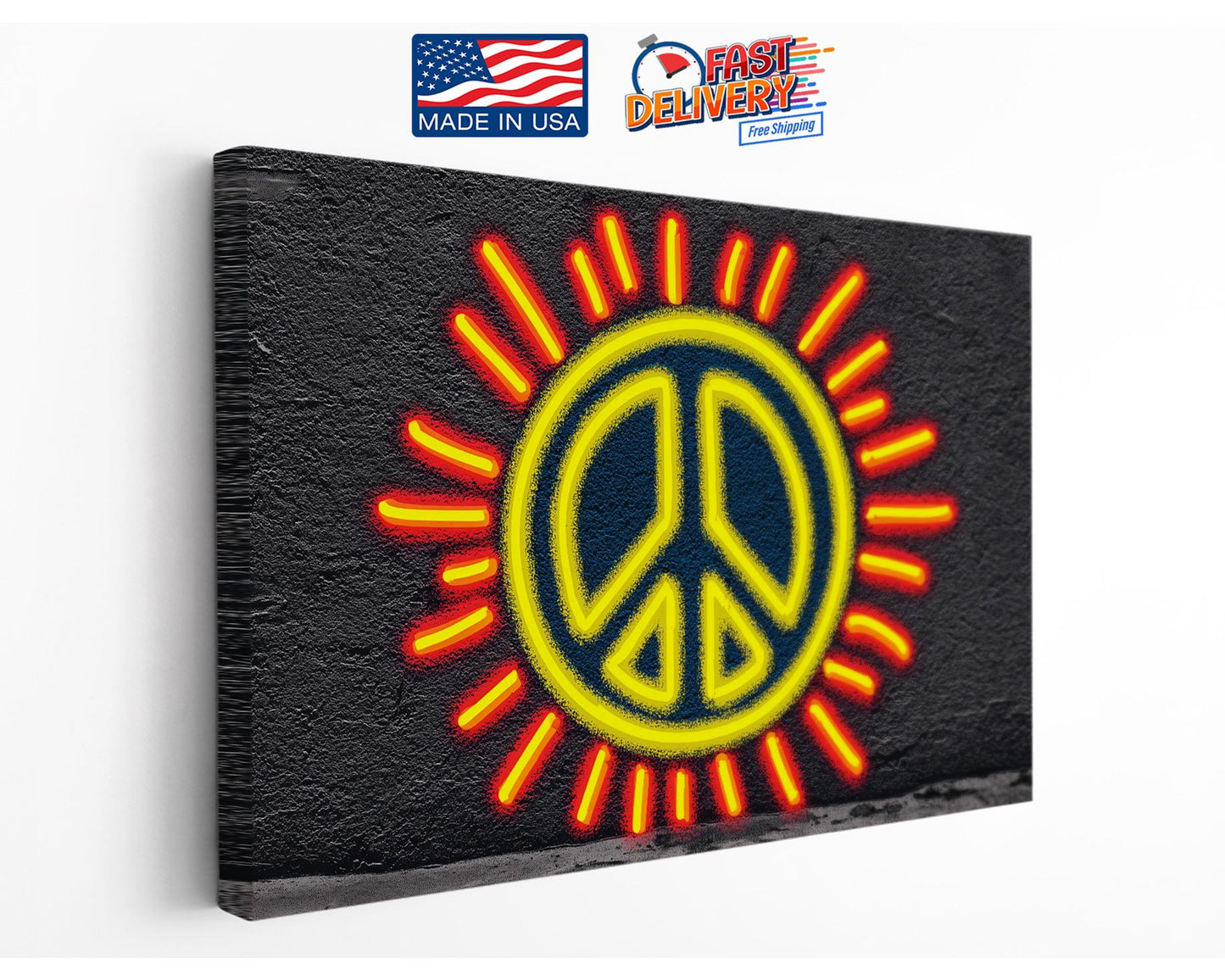 Peace Sign Canvas Print – Urban Wall Decor Graffiti Art Ready to Hang