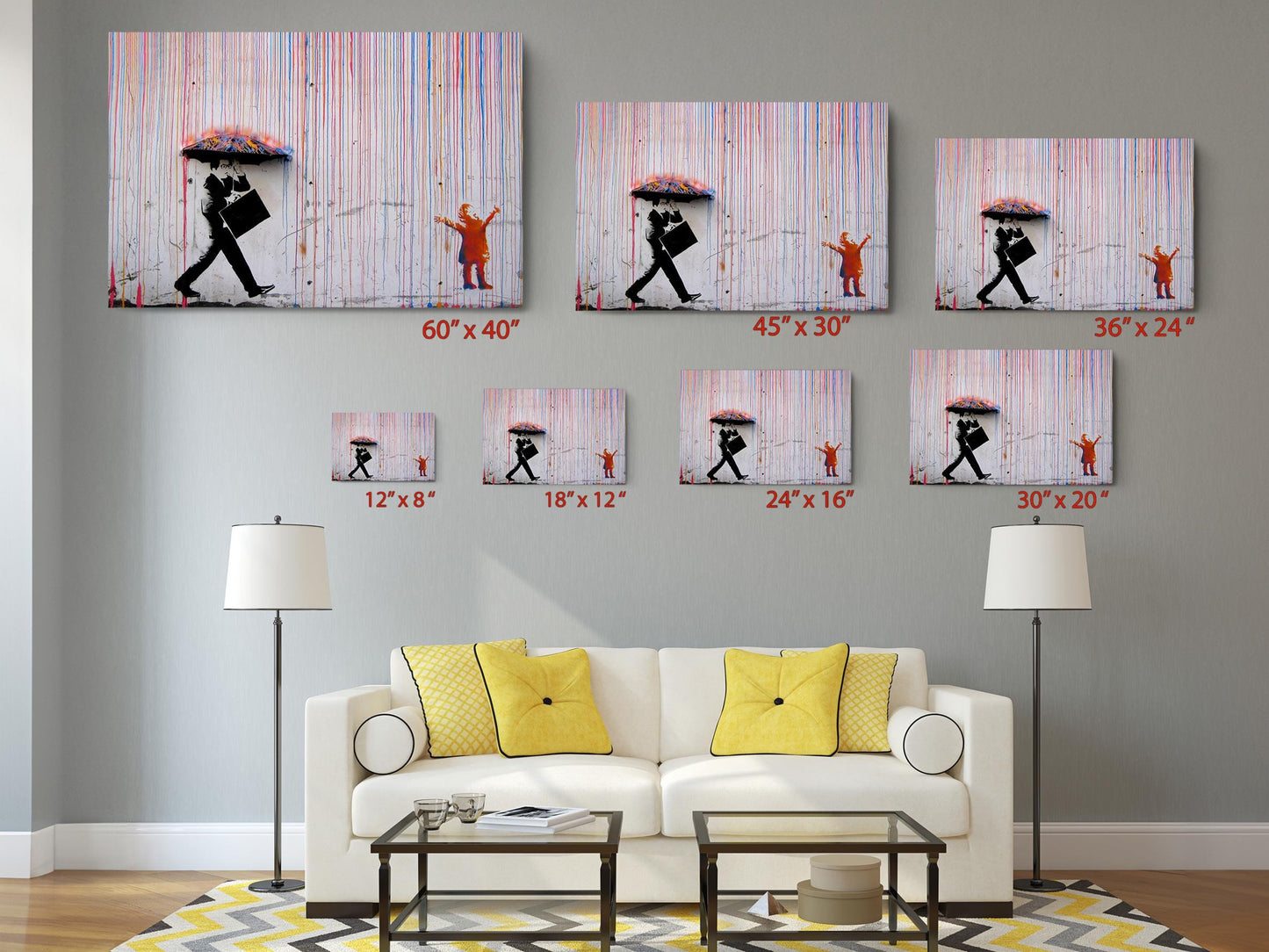 Banksy Canvas Art - Color Drip Print on Fade Resistant Artist Grade Canvas