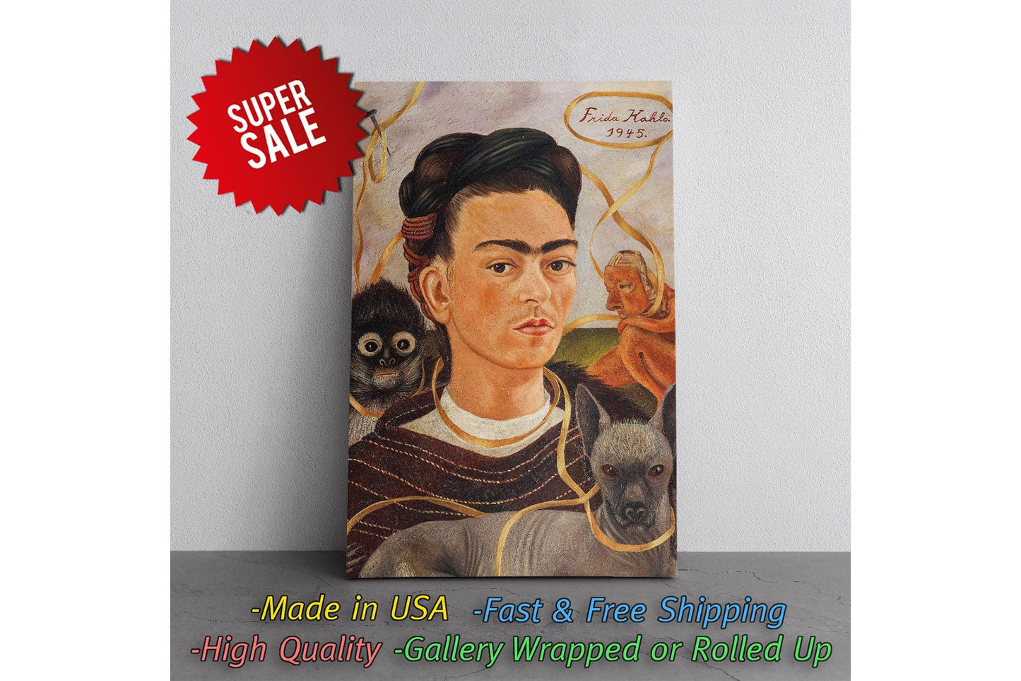Frida Kahlo Canvas Print – Museum Quality Mexican Art Print, Ready to Hang